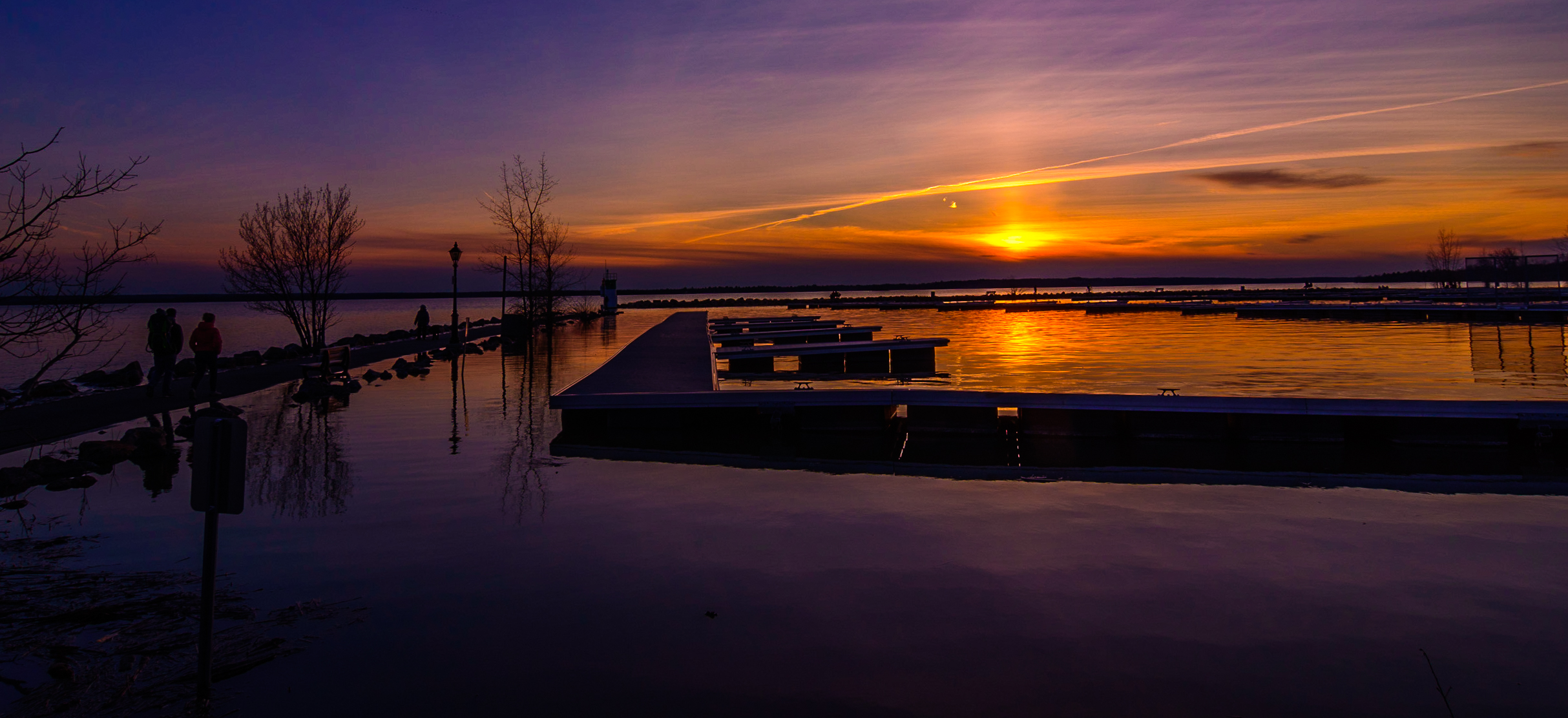 sunsetting on the docks